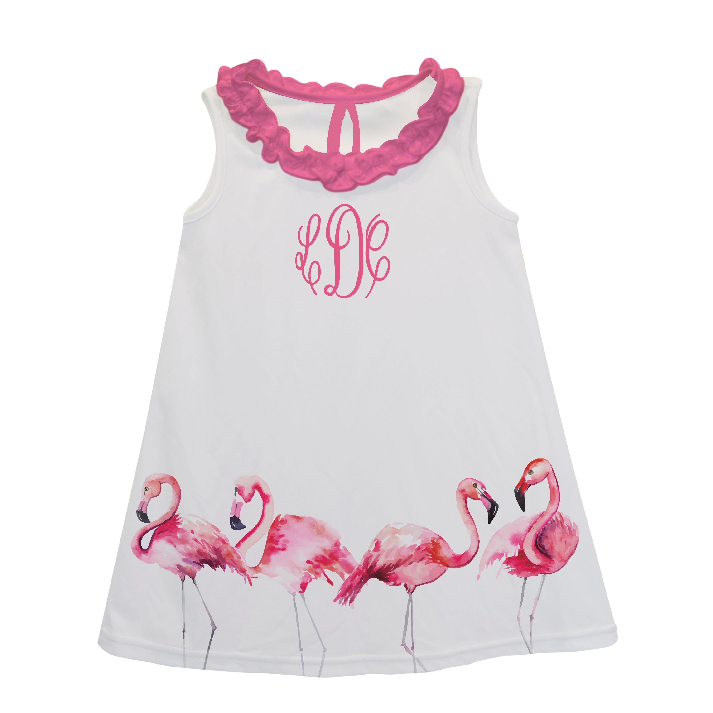 Monogrammed Flamingo Shirt For Girls