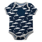 Dolphin Print Monogram Navy Boys Onesie - Wimziy&Co.