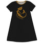 Mermaid Name Black Short Sleeve A Line Dress