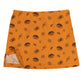 Fall Animals Print Orange Skirt with Side Vents