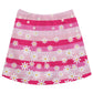 Flowers Print Light Pink and Hot Pink Stipes Skirt