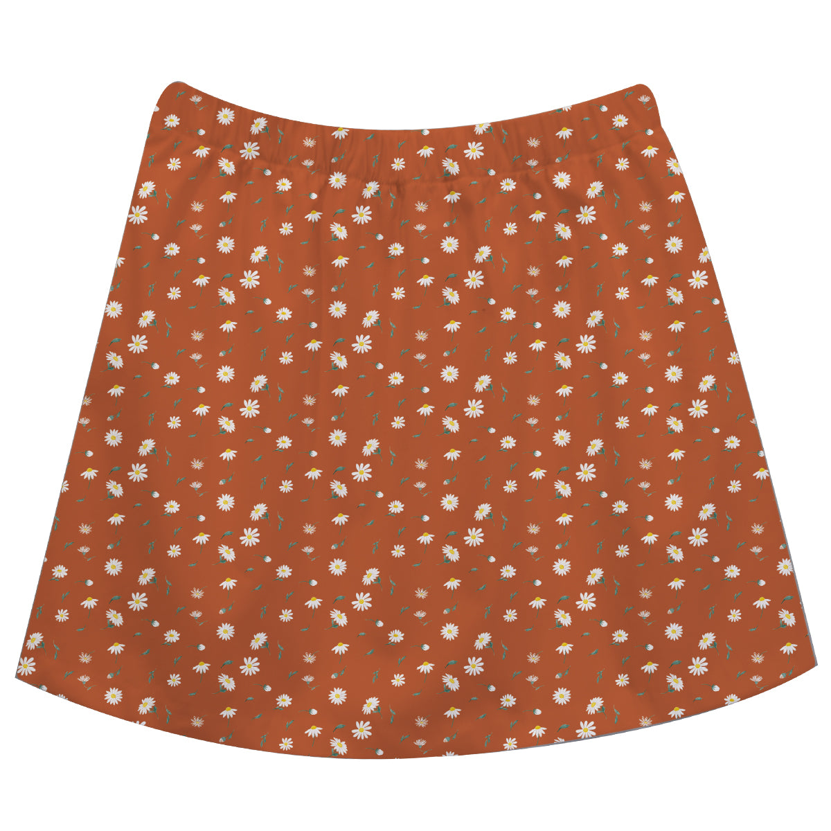 Flowers Print Brown Skirt