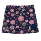 Flowers Print Monogram Navy Skirt With Side Vents - Wimziy&Co.