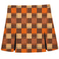 Check Brown and Orange Skort