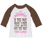 Country You Look White and Brown Raglan Tee Shirt 3/4 Sleeve