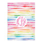 Personalized Monogram Rainbow Colors Stripes Fleece Blanket 40 x 58""