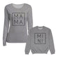 Mama Gray and Black Long Sleeve Tee Shirt - Wimziy&Co.