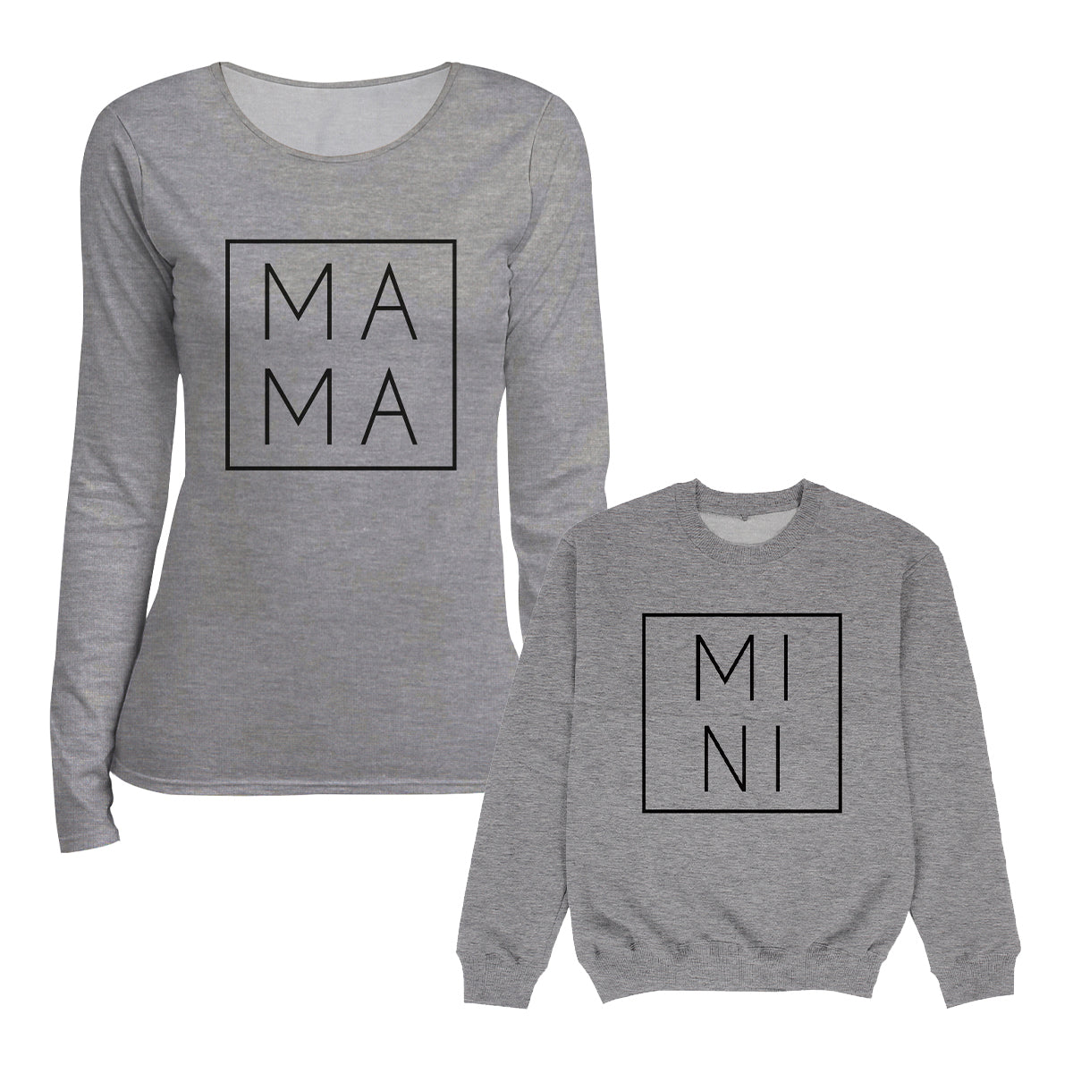 Mama Gray and Black Long Sleeve Tee Shirt - Wimziy&Co.