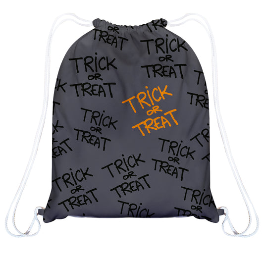 Trick Or Treat Print Gray Beach Bag 14 X 19""