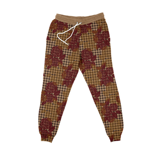 Roses Print Brown Jogger