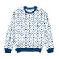 Anchor Print White and Navy Crewneck Sweatshirt