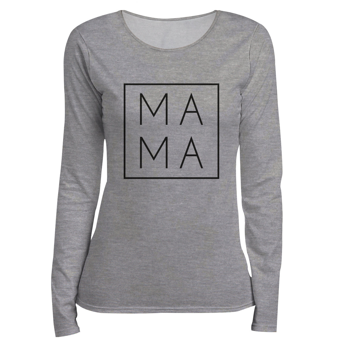 Mama Gray and Black Long Sleeve Tee Shirt