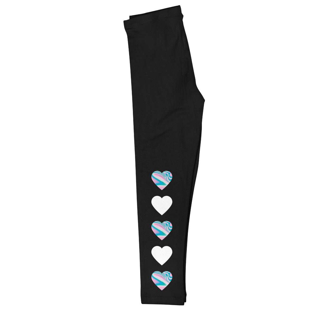 Heart Side Black Leggings