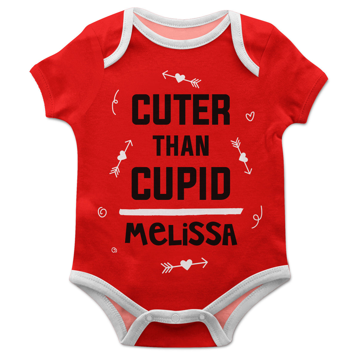 Cupid Red Boys Short Sleeve Onesie