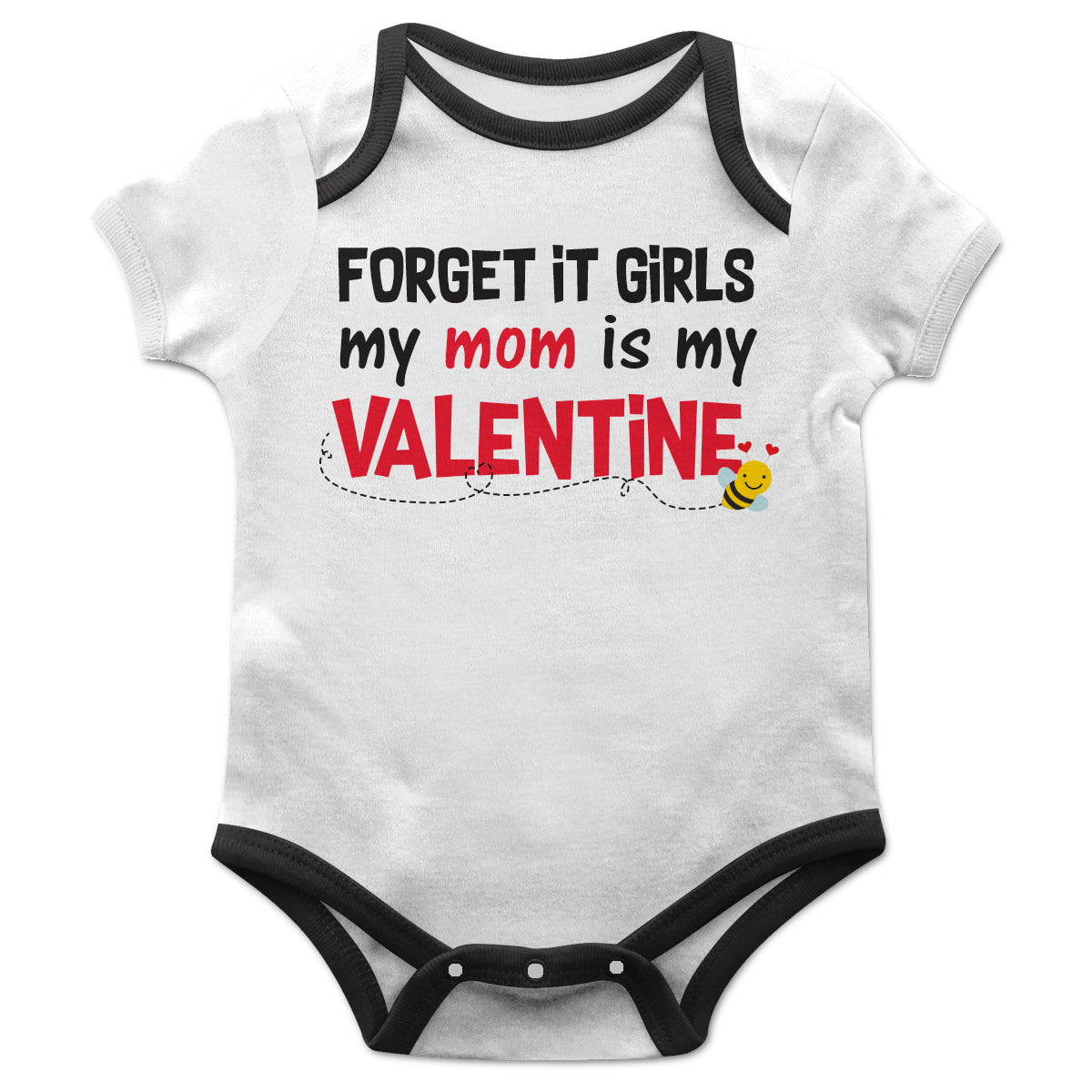 My Mom Is My Valentine Short Sleeve Boys Onesie