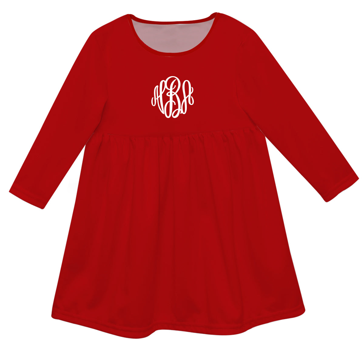 Monogram Red Long Sleeve Epic Dress