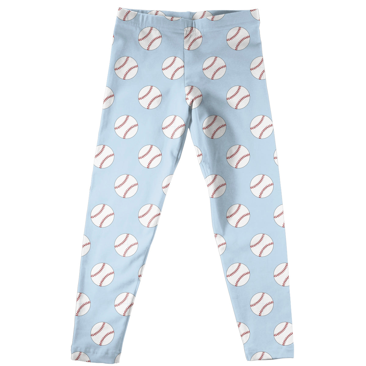 Baseball Print Light Blue Leggings