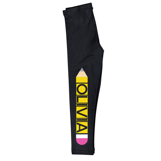 Pencil Name Black Leggings - Wimziy&Co.