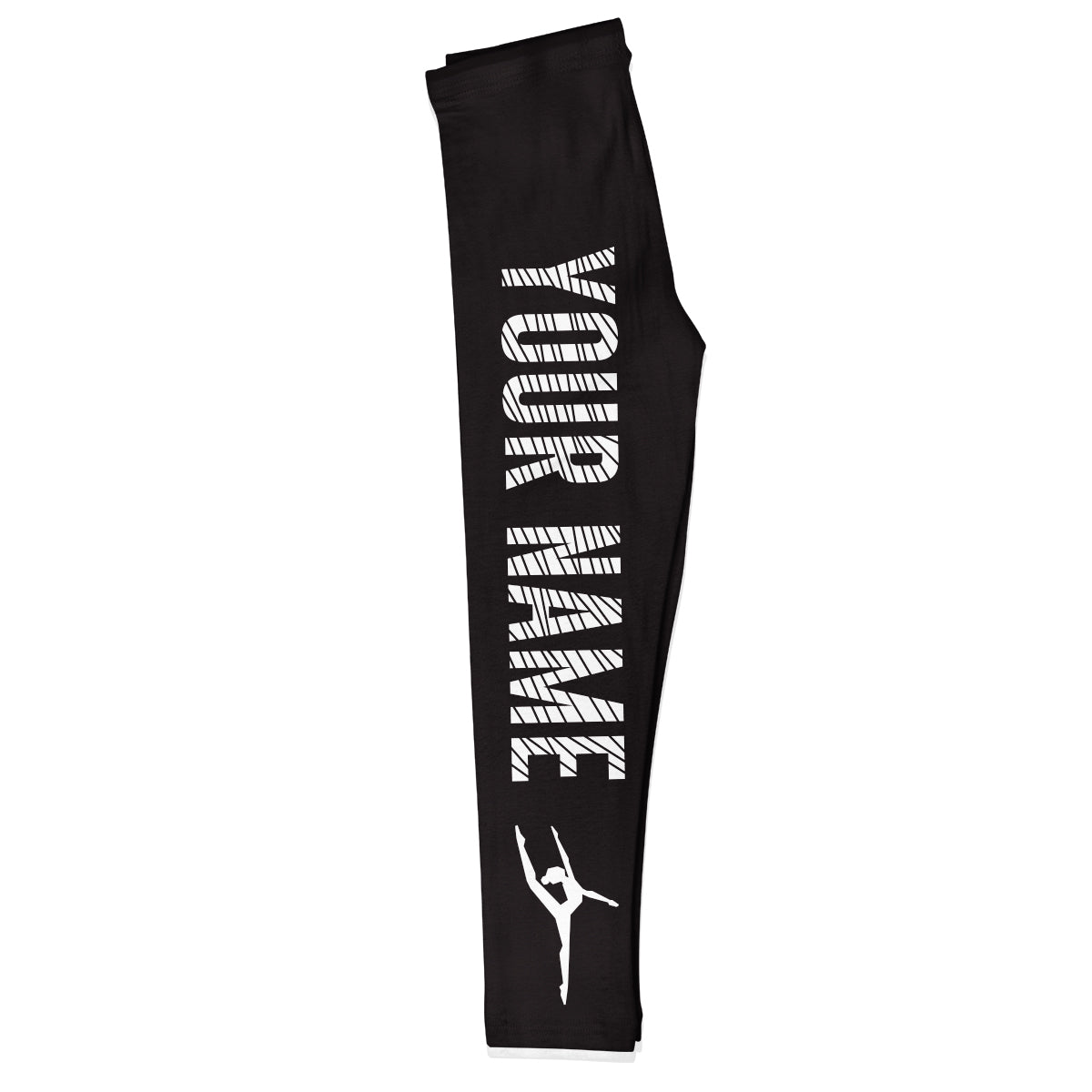 Gymnast Your Name Black Leggings - Wimziy&Co.