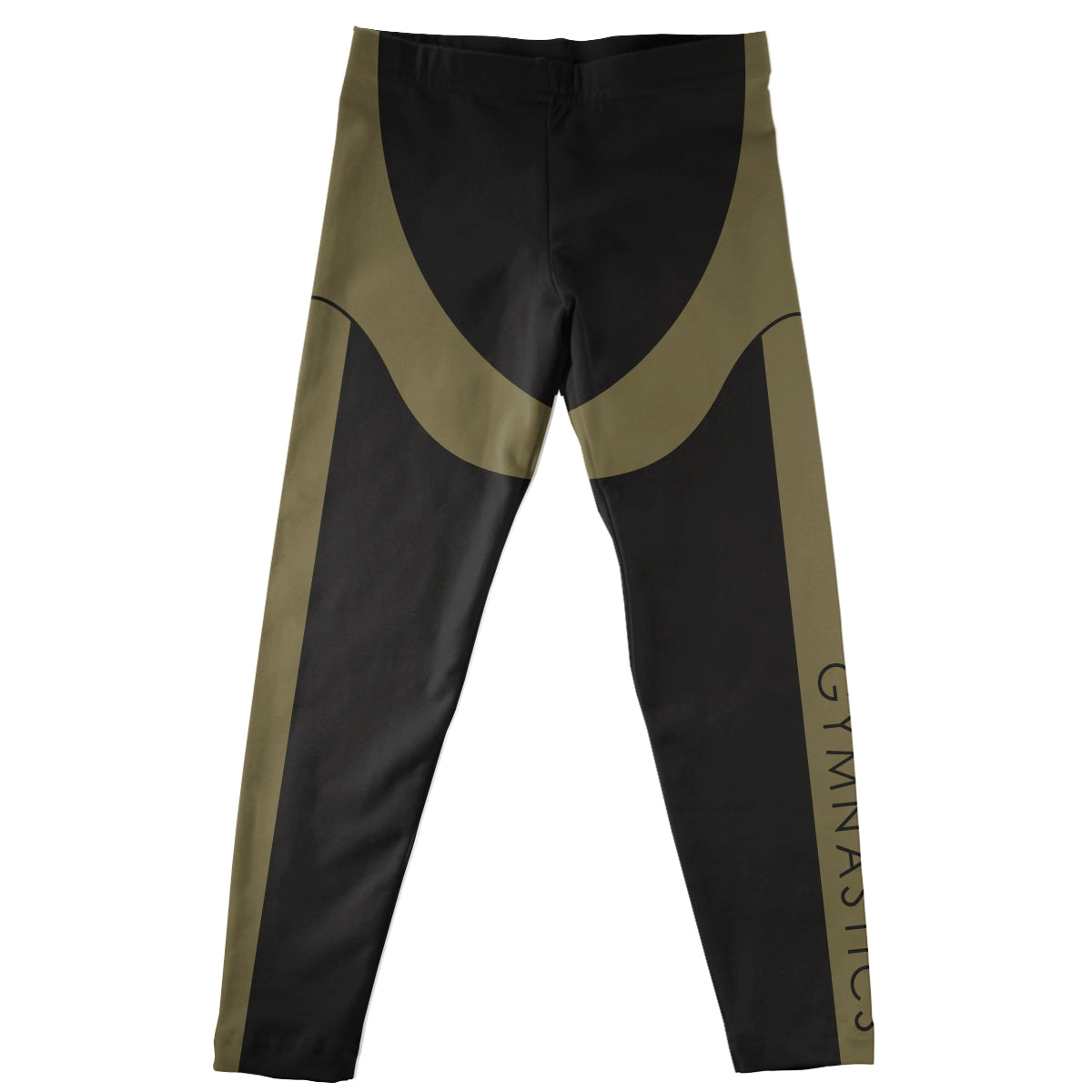 Gymnastics Black and Olive Green Leggings