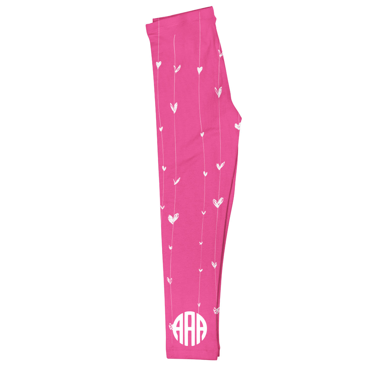 Hearts Monogram Pink Leggings