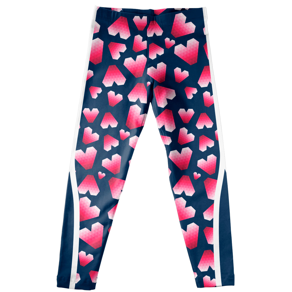 Hearts Print Navy Leggings