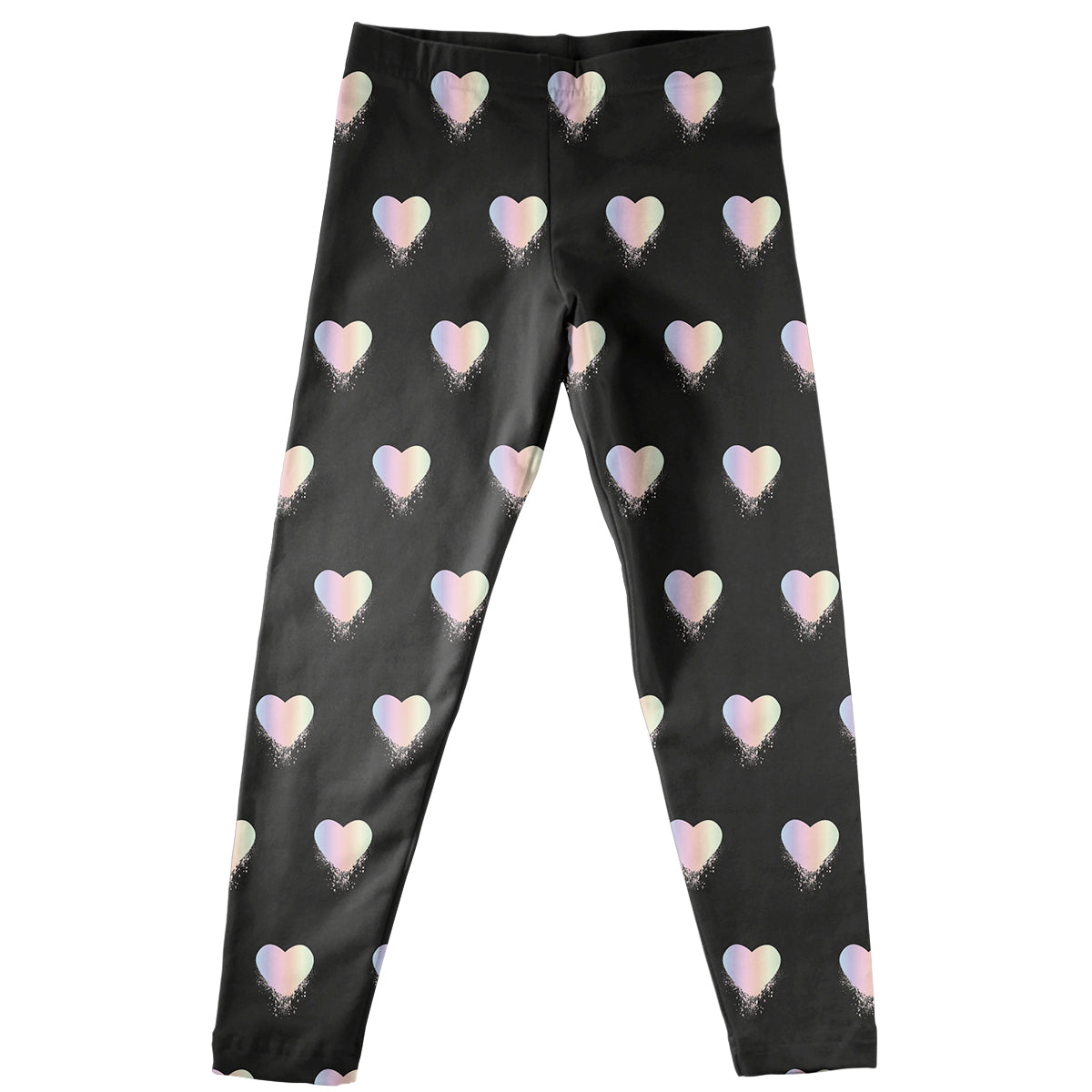 Hearts Print Black Leggings - Wimziy&Co.