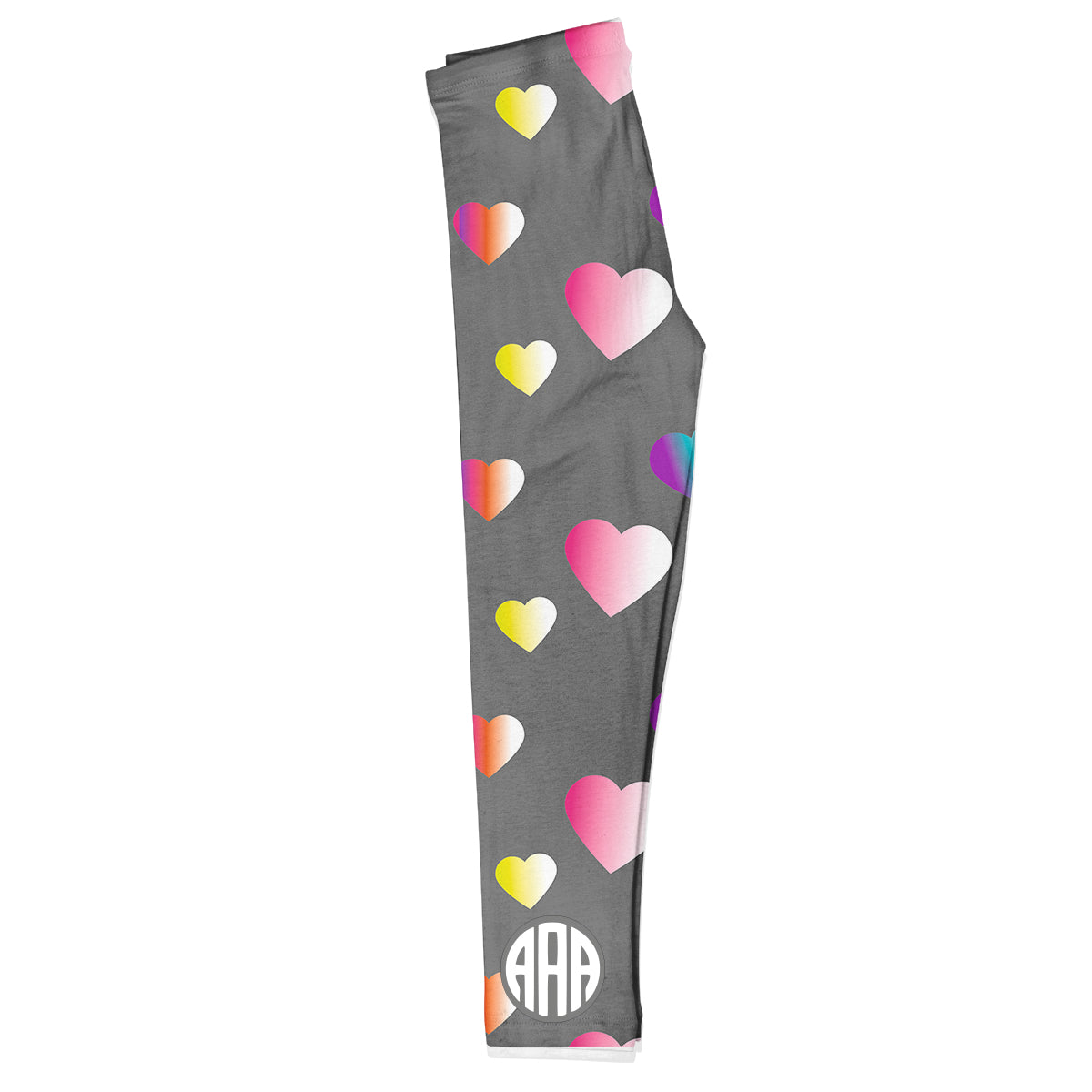 Hearts Monogram Gray Leggings - Wimziy&Co.