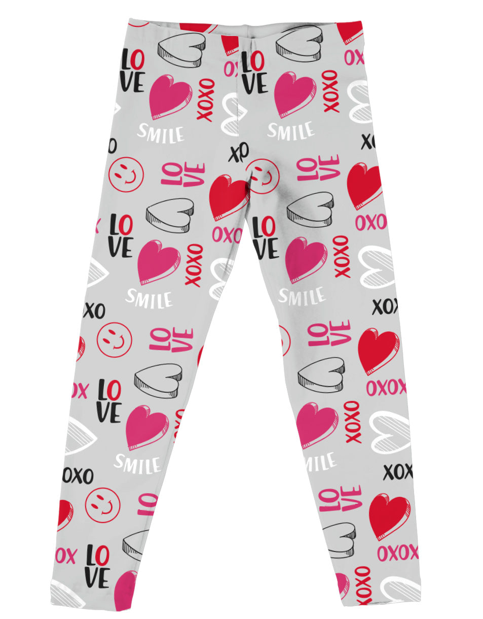 Love XOXO Print Gray Leggings