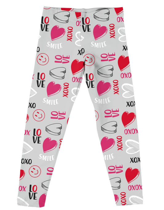 Love XOXO Print Gray Leggings