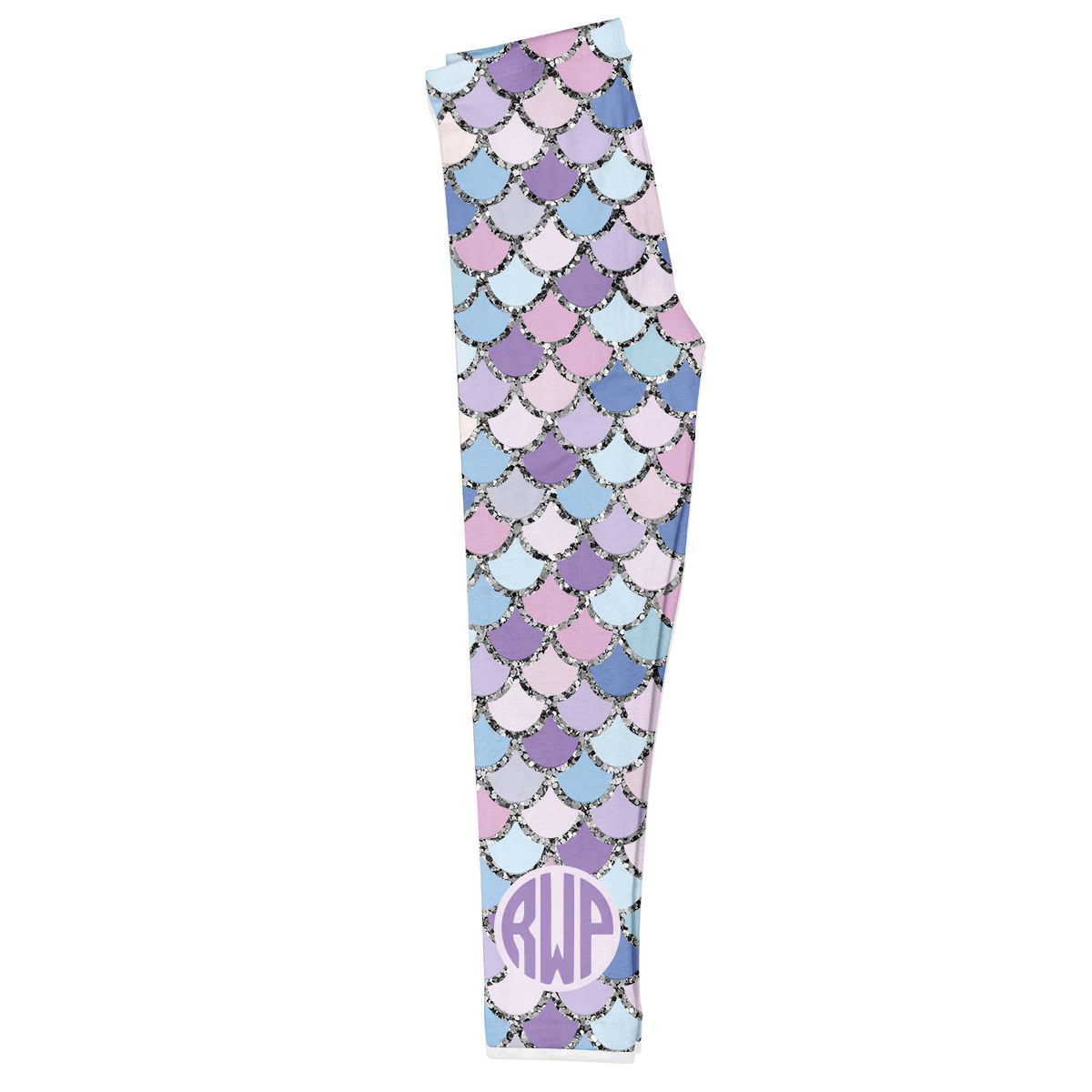 Squama Print Personalized Monogram Purple Leggings - Wimziy&Co.