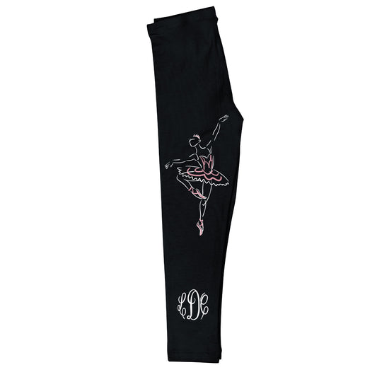 Silhouette Ballerina Monogram Black Leggings