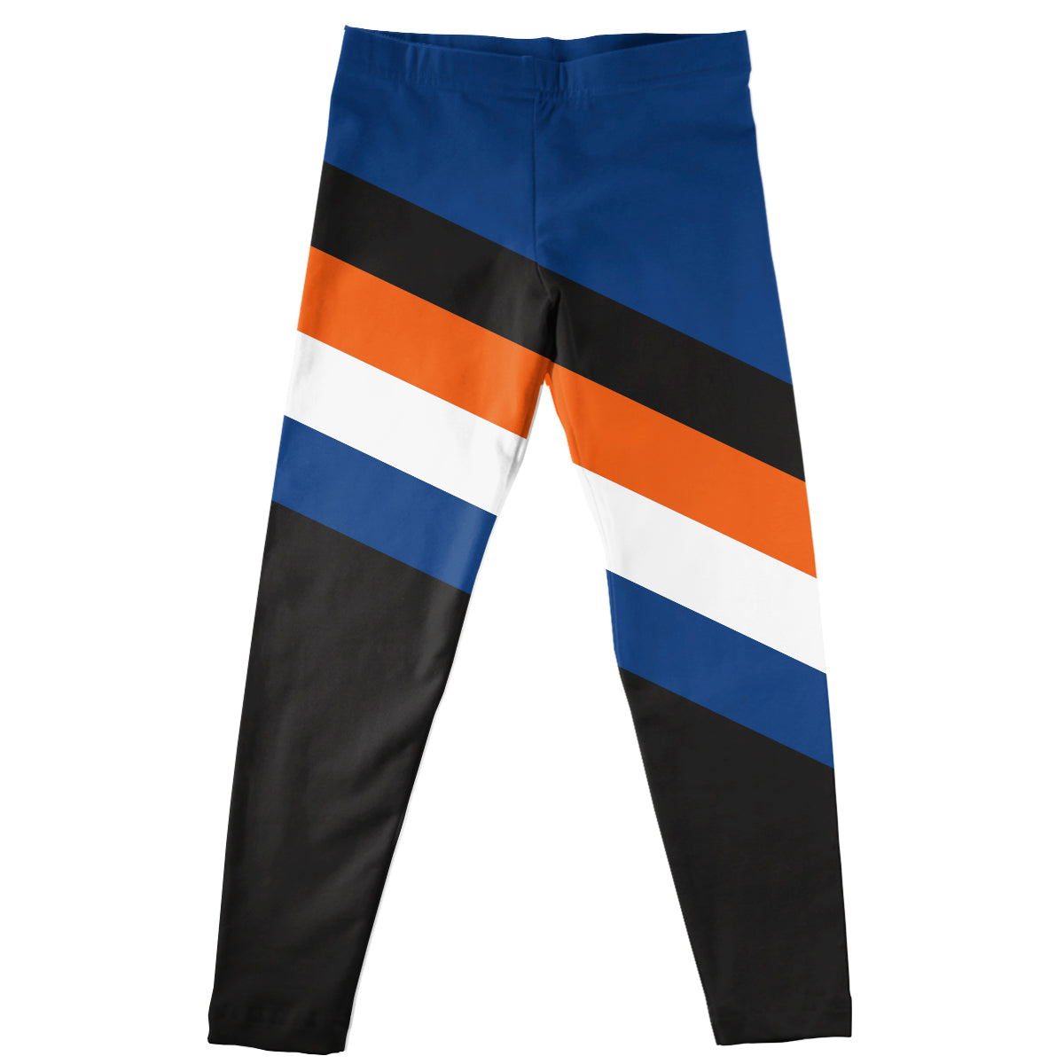 Stripes Black Navy and Orange Leggings