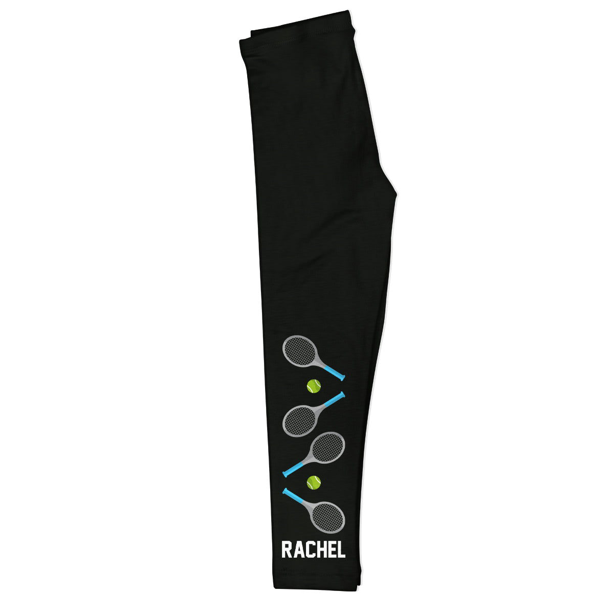 Tennis Rackets Personalized Name Black Leggings