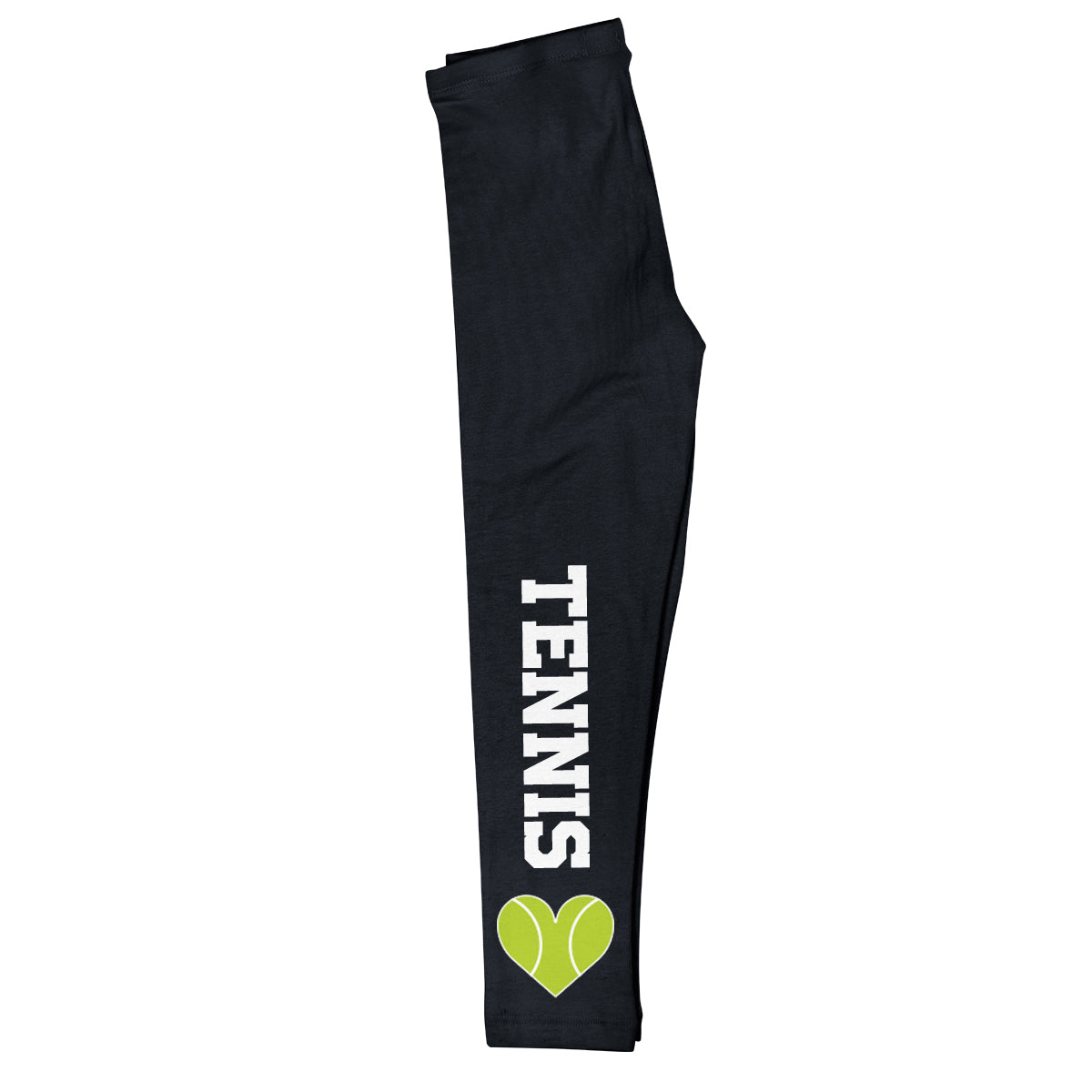 Tennis Heart Black Leggings