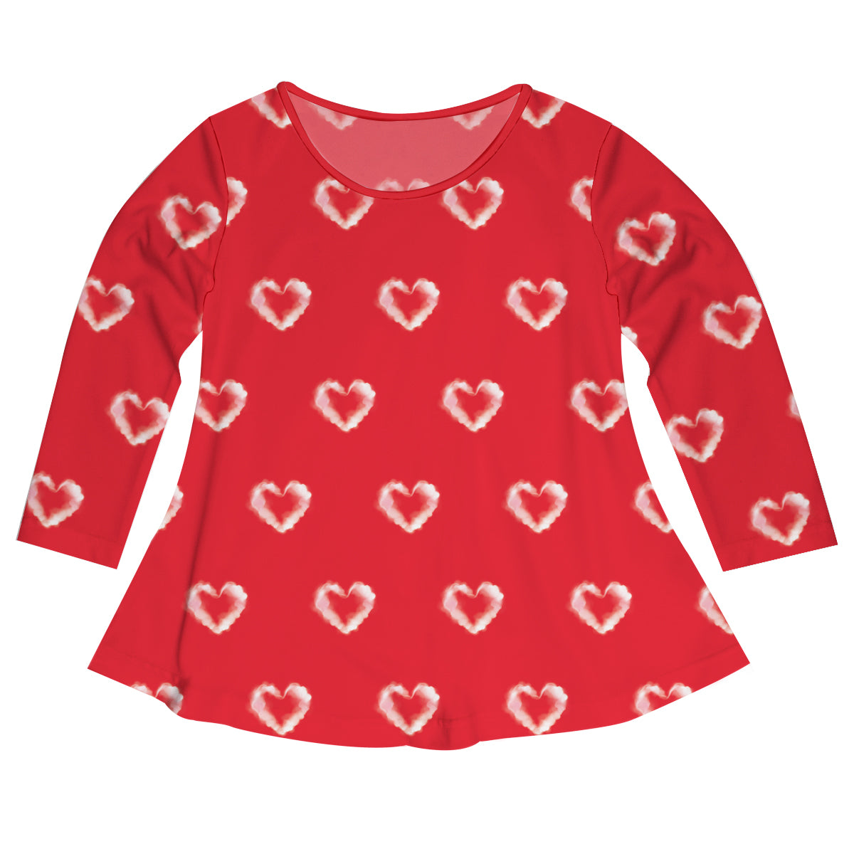 Cloud Heats Print Red Long Sleeve Laurie Top