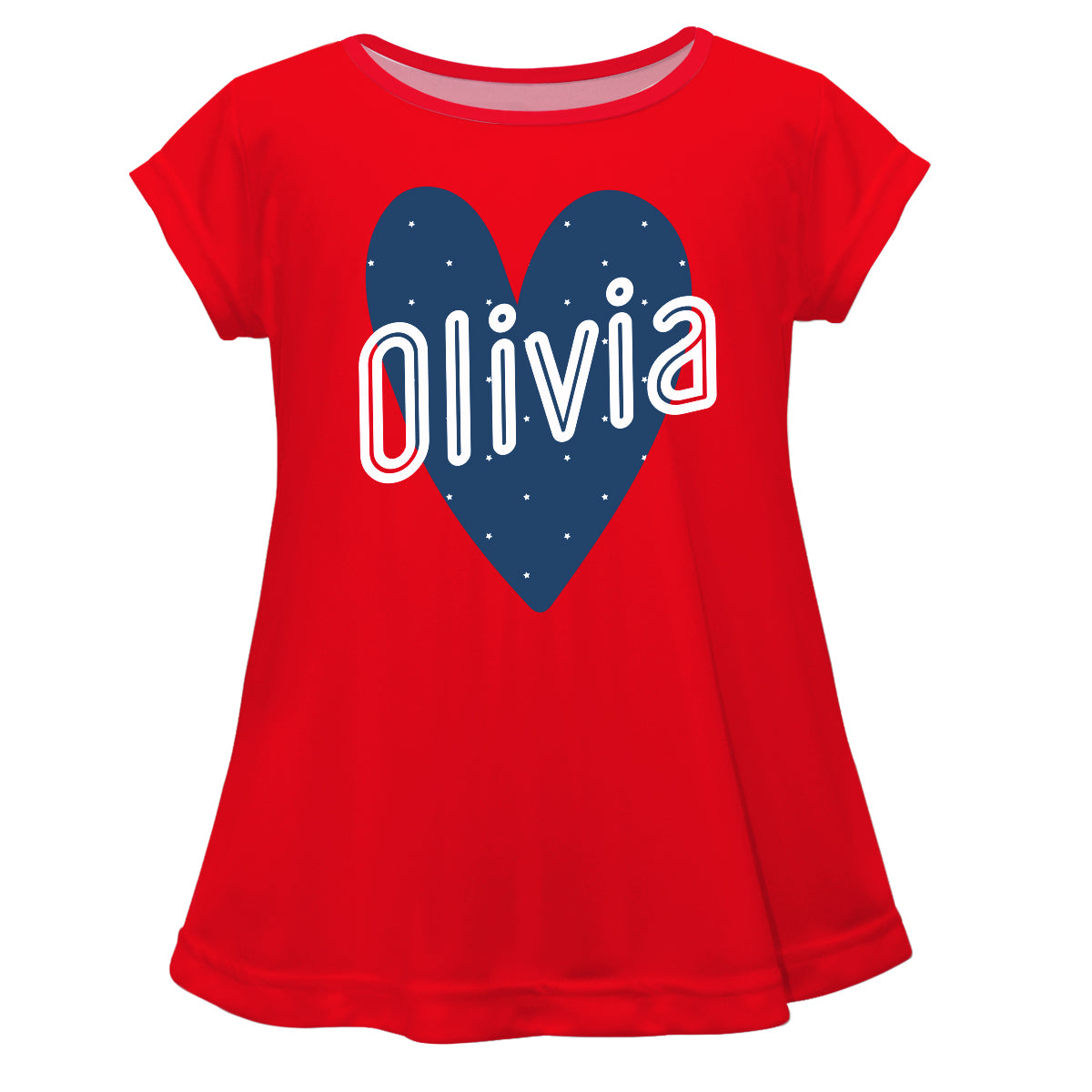 Heart Name Red Short Sleeve Laurie Top