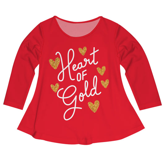 Heart Of Gold Red Long Sleeve Laurie Top