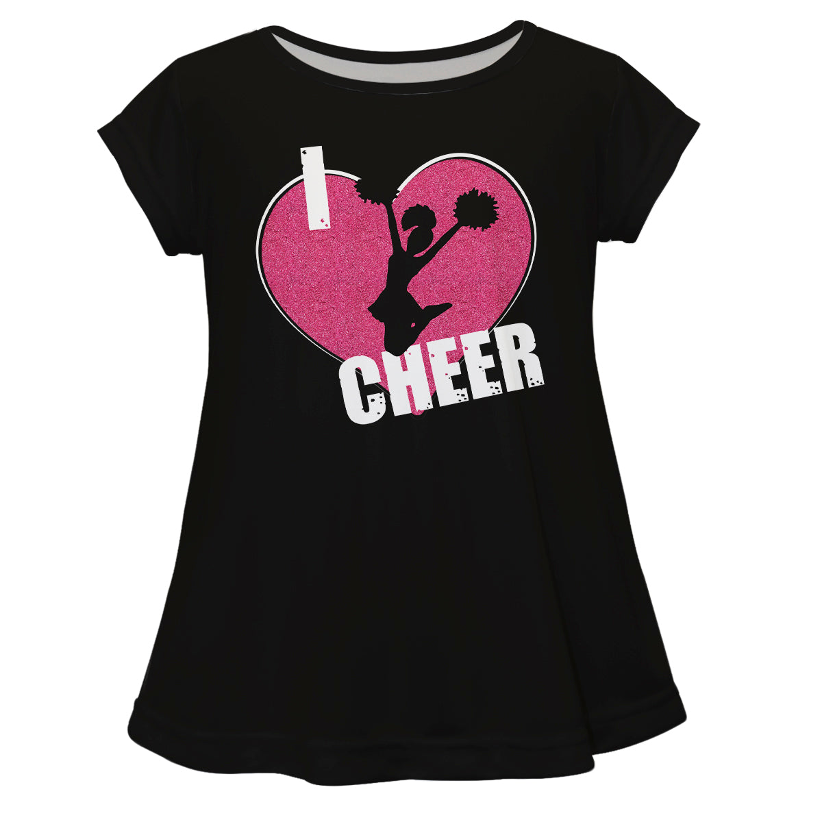 I love Cheer Black Short Sleeve Laurie Top