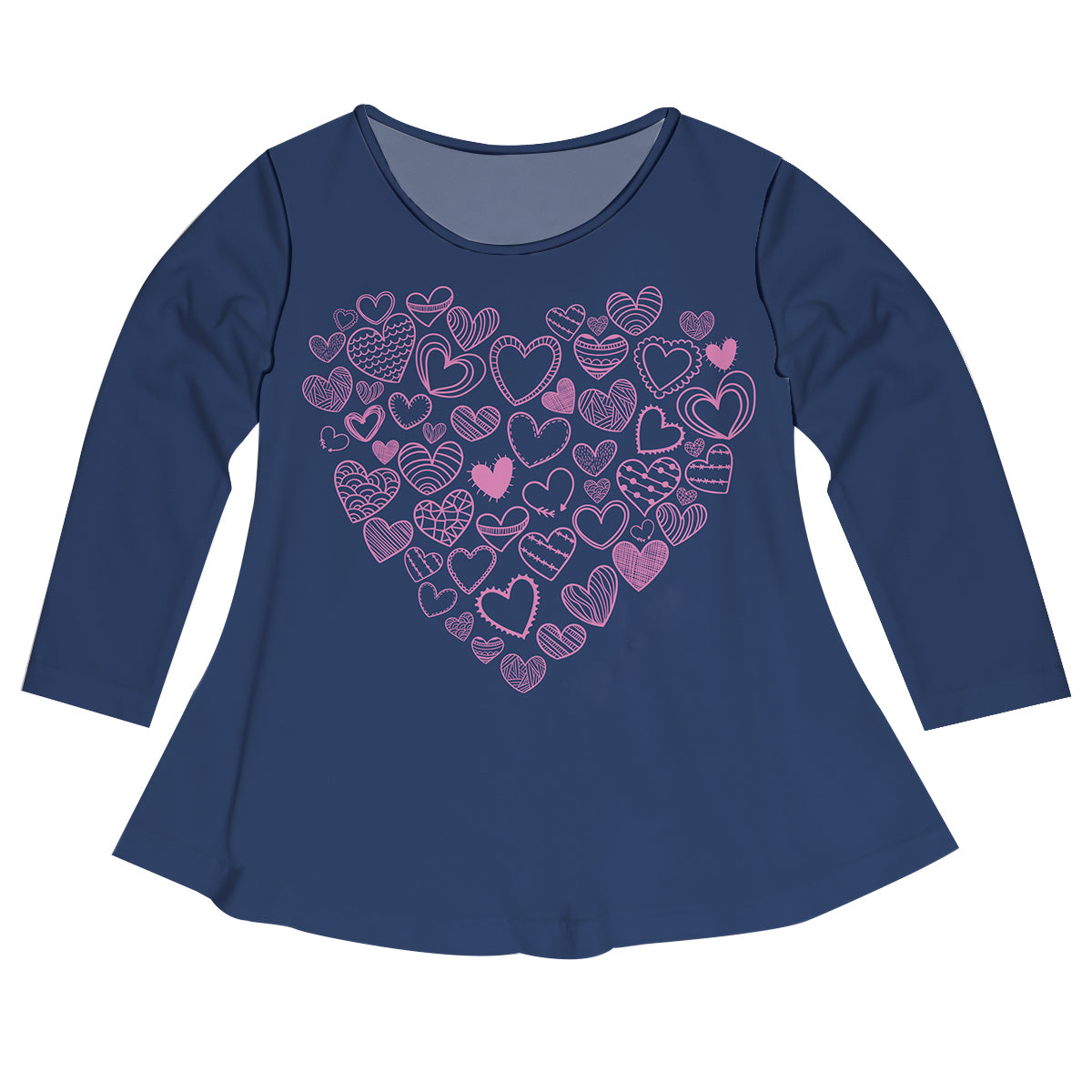 Hearts Name Navy Long Sleeve Laurie Top - Wimziy&Co.