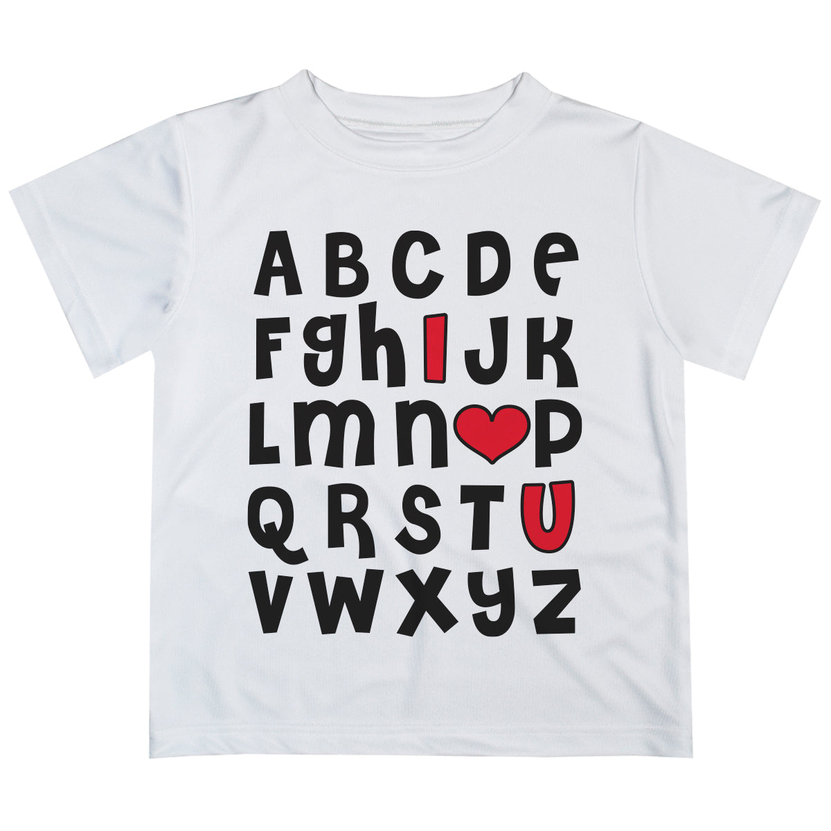 Alphabet White Short Sleeve Tee Shirt