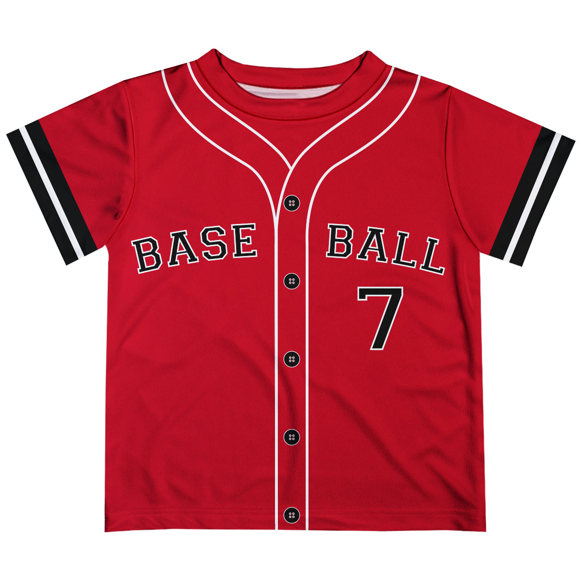 Baseball Personalized Number Red Short Sleeve Tee Shirt