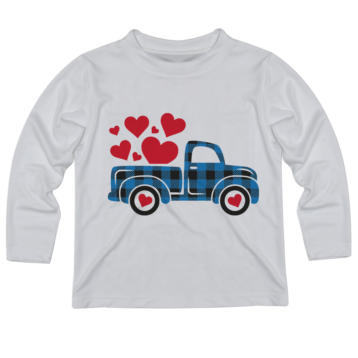 Truck Heart White Long Sleeve Tee Shirt