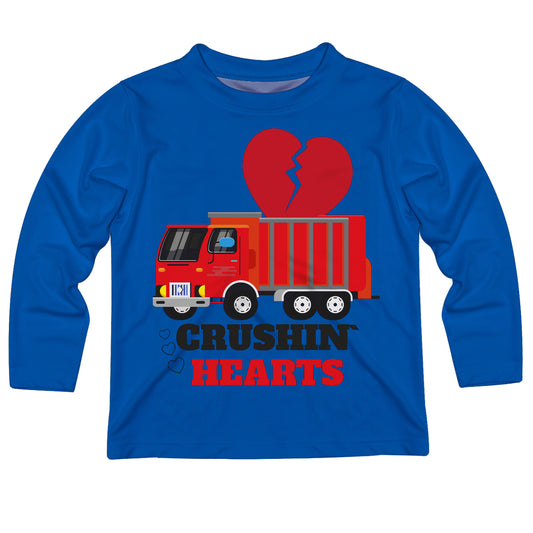 Crushin Hearts Valentines Royal Long Sleeve Tee Shirt