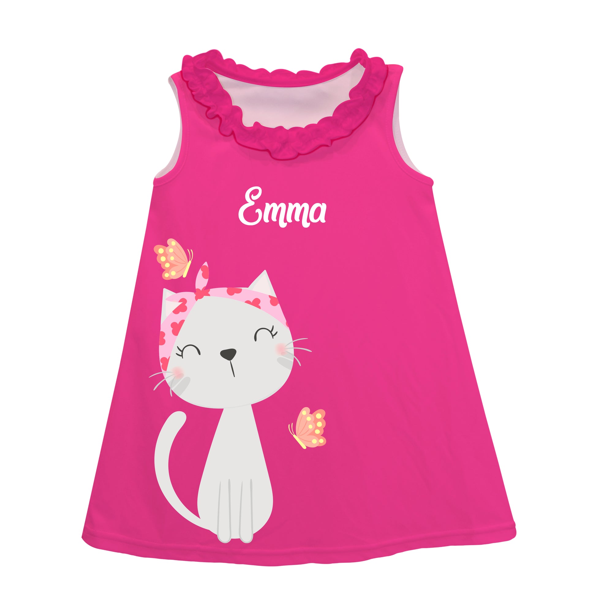 Cat Name Pink A Line Dress