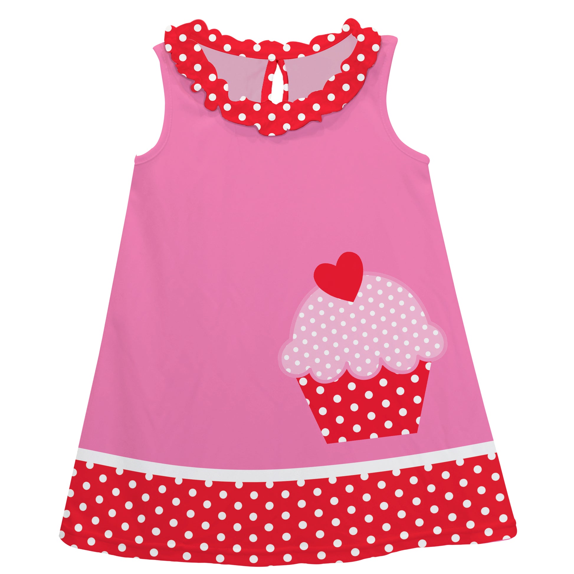 Cupcake Pink and Red A Line Dress