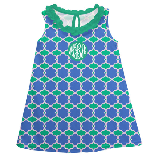 Royal and Green A line Dress Baby Dress