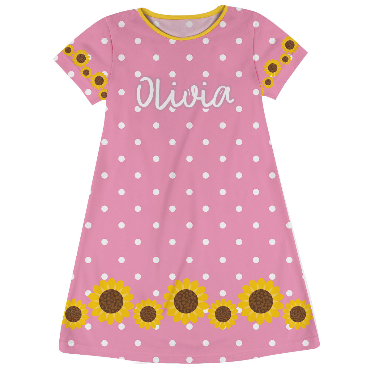 Summer Name Pink Polka Dots A Line Dress