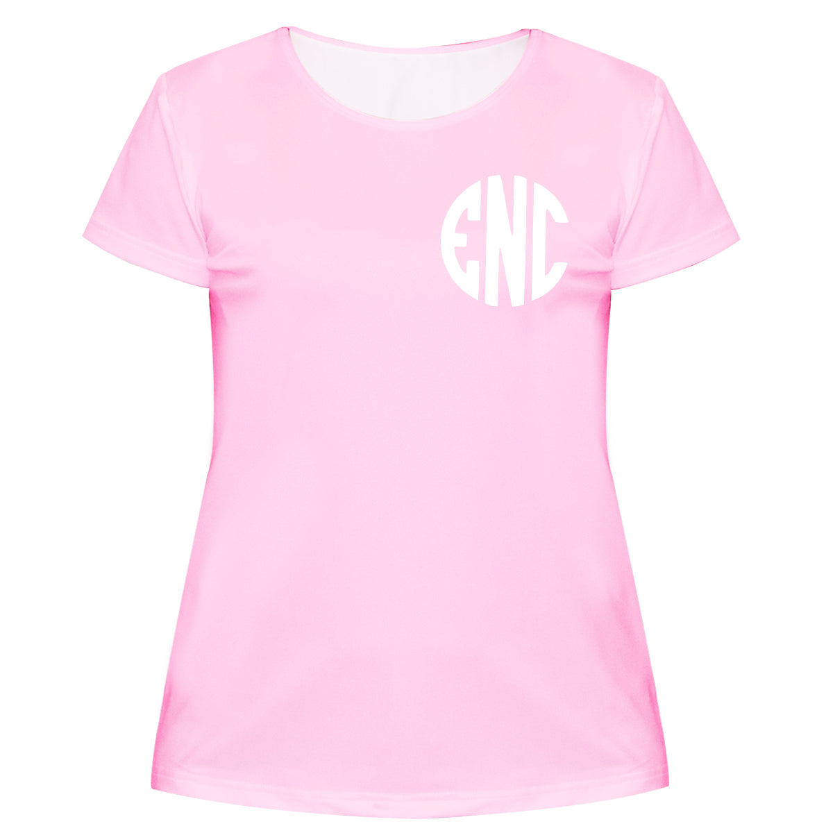 Monogram Apple Pink Short Sleeve Girls Tee Shirt