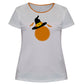 Girls white and orange witches hat blouse with monogram - Wimziy&Co.